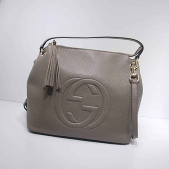 Gucci 408825 SOHO 2way Shoulder Bag In Gray Leather - Default Title - View 1