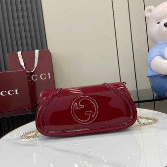Gucci Blondie small shoulder bag in red leather 814952 - Default Title - View 1