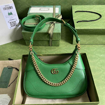 Gucci 731817 Aphrodite small shoulder bag in green leather