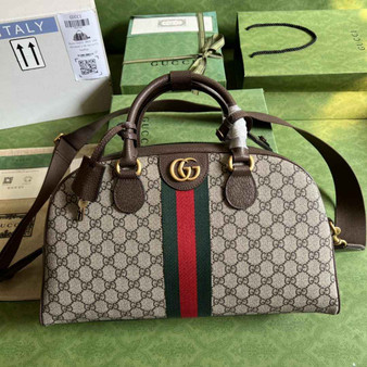 Gucci Savoy medium bowling bag 723309 Brown leather
