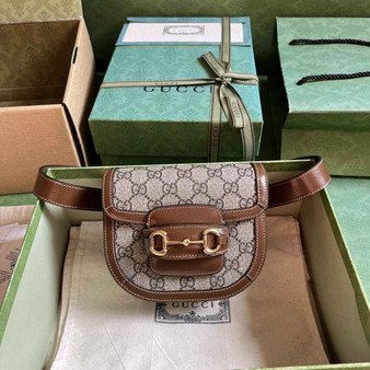 Gucci Horsebit 1955 rounded belt bag 760198 Brown leather - Default Title - View 1