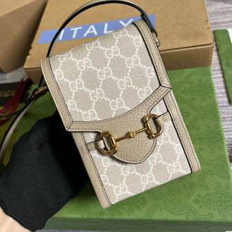Gucci ‎‎625615 Horsebit 1955 mini bag beige GG Supreme - Default Title - View 1