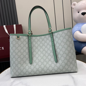 Gucci GG Emblem large tote bag 815213 in green fabric
