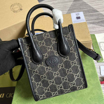 Gucci ‎‎‎671623 Mini tote bag with Interlocking G black - Default Title - View 1