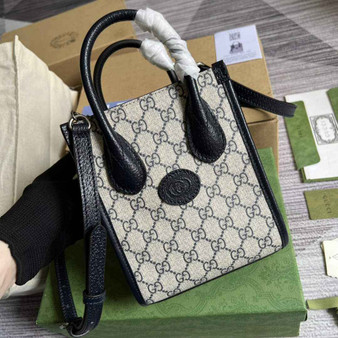 Gucci ‎‎‎671623 Mini tote bag with Interlocking G blue - Default Title - View 1