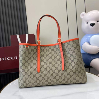 Gucci GG Emblem large tote bag 815213 in orange fabric