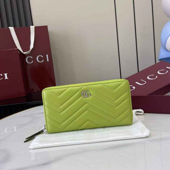 Gucci GG Marmont Leather Zip Wallet - Lemon Yellow 837758 - Default Title - View 1