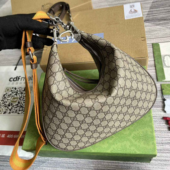 Gucci 702823 Attache large shoulder bag Beige GG Supreme canvas - Default Title - View 1