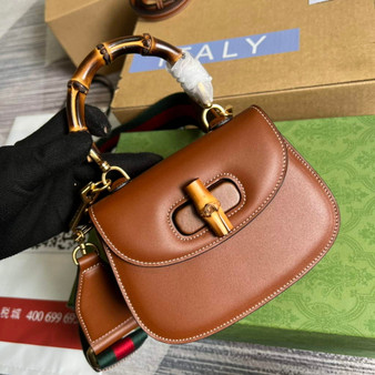 Gucci 686864 Bamboo 1947 mini top handle bag Brown Leather