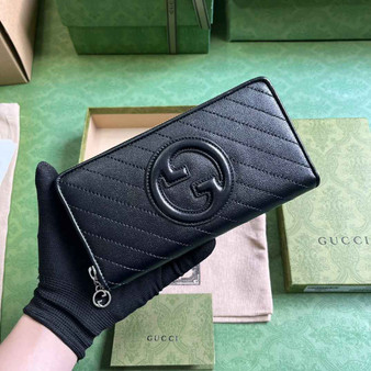 Gucci Blondie zip-around wallet 760312 in black leather