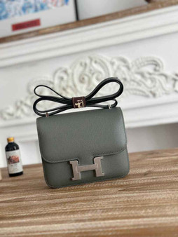 Hermes Constance Epsom Leather 19cm Silver Dark Gray H082252 - Default Title - View 1