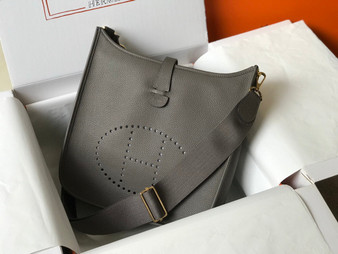 Hermès Evelyne III 29 Taurillon Clemence Bag Half Hand Dark Gray Gold - Default Title - View 1