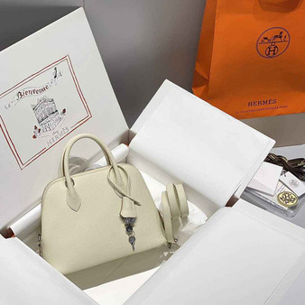 Hermes Bolide 1923 Bag 25 in Beige Epsom Calfskin Silver Hardware - Default Title - View 1