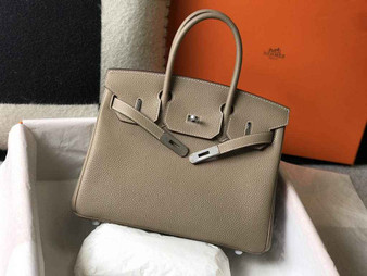 Hermès Birkin 30cm Gray Togo Silver Hardware - Default Title - View 1