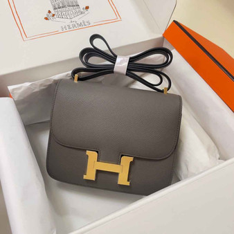 Hermes Constance Bag Epsom Dark Gray Leather Gold H2548 - Default Title - View 1