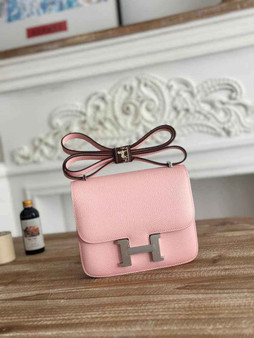 Hermes Constance Epsom Leather 19cm Light Pink Silver H082224 - Default Title - View 1