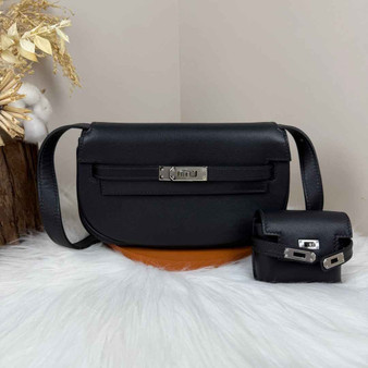 Hermès Black Swift Kelly Moove Bag Silver 825661 - Default Title - View 1