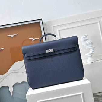 Hermès Kelly Dépêche 36 Togo Calfskin Navy Briefcase - Default Title - View 1