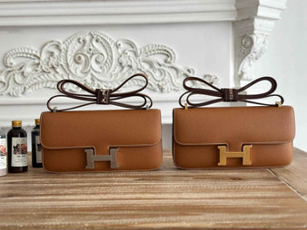 Hermès Constance bag in Brown Epsom leather H382656 - Gold - View 1