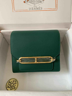 Hermès Mini Roulis Bag Green Evercolor Gold Hardware H50323 - Default Title - View 1