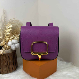 Hermès Della Cavalleria Mini Bag Purple Epsom Calfskin Gold Hardware - Default Title - View 1