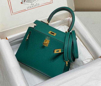 Hermes Kelly Mini II Bag 20 Green Epsom with Gold Hardware - Default Title - View 1