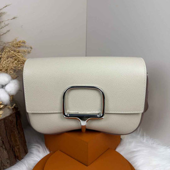 Hermès Della Cavalleria Elan Bag in Beige Epsom Calfskin Silver Hardware - Default Title - View 1