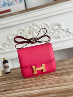 Hermes Constance Epsom Leather 19cm Gold Plum H082247 - Default Title - View 1