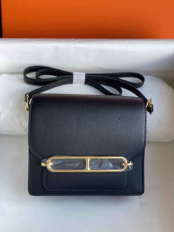 Hermès Mini Roulis Bag Black Evercolor Gold Hardware H50316 - Default Title - View 1