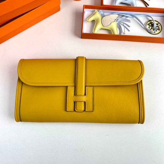 Hermes Wallet Clutch Swift Leather 29cm In Yellow - Default Title - View 1