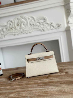 Hermes Kelly Bag 19 Beige Epsom Leather Silver H82319 - Default Title - View 1