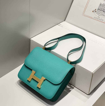 Hermes Constance 23 Box Epsom Leather Green Gold H082902 - Default Title - View 1