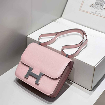 Hermes Constance 23 Box Epsom Leather Light Pink Silver H082906 - Default Title - View 1