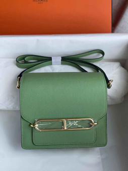 Hermès Mini Roulis Bag Light Green Evercolor Gold Hardware H50302 - Default Title - View 1
