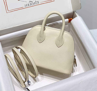 Hermes Bolide 1923 Mini Bag in Beige Evercolor Calfskin Silver Hardware - Default Title - View 1