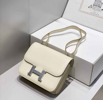 Hermes Constance 23 Box Epsom Leather Beige Silver H082910 - Default Title - View 1