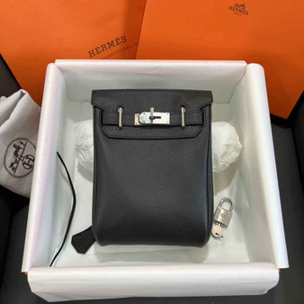 Hermès Kelly A Dos Hac Black Togo Leather With Silver Hardware 20300 - Default Title - View 1