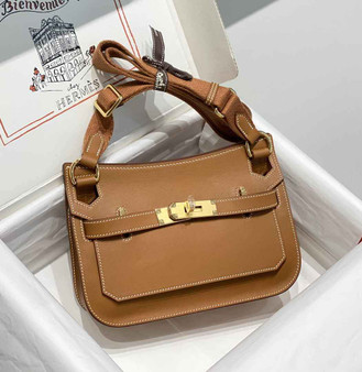 Hermes Jypsiere mini bag Tan Swift Leather Gold H25608 - Default Title - View 1