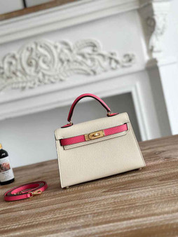 Hermes Kelly Bag 19 Epsom Leather Beige Pink Gold H82342 - Default Title - View 1