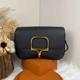 Hermès Della Cavalleria Elan Bag in Black Epsom Calfskin Gold Hardware - Default Title - View 1