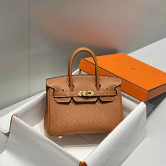 Hermès Birkin Mini Bag 20cm brown leather with shoulder strap - Default Title - View 1