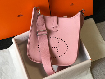 Hermès Evelyne III 29 Taurillon Clemence Shoulder Bag Light Pink Silver - Default Title - View 1