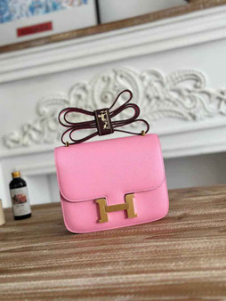Hermes Constance Epsom Leather 19cm Pink Gold H082209 - Default Title - View 1
