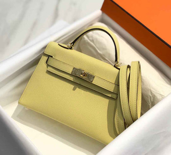 Hermes Kelly Mini II Bag Light Yellow Epsom with Gold Hardware 19 - Default Title - View 1