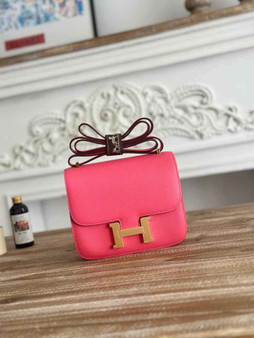 Hermes Constance Epsom Leather 19cm Dark Pink Gold H082233 - Default Title - View 1