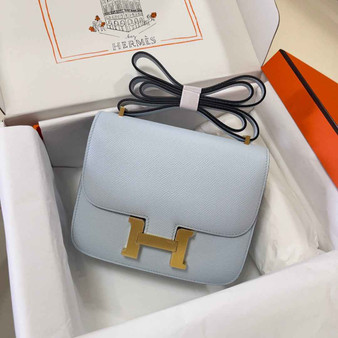 Hermes Constance Bag 19 Light Blue Epsom Leather Gold H0839324 - Default Title - View 1
