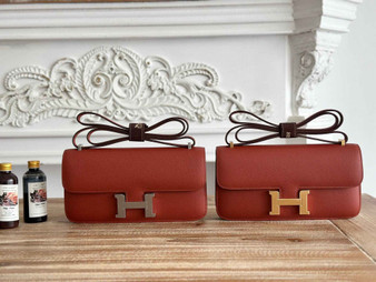 Hermès Constance bag in Brown Epsom leather H382685 - Gold - View 1