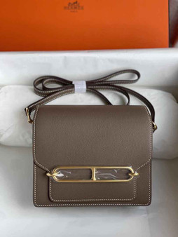 Hermès Mini Roulis Bag Light Brown Evercolor Gold Hardware H50335 - Default Title - View 1
