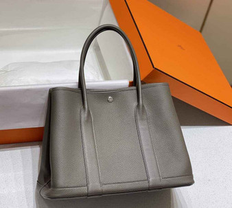 Hermes Garden Party 36 bag Dark Gray Togo leather - Default Title - View 1