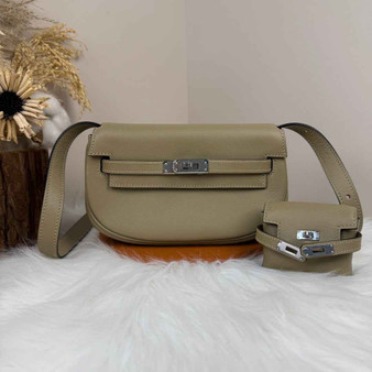 Hermès Gray Swift Kelly Moove Bag Silver 825666 - Default Title - View 1